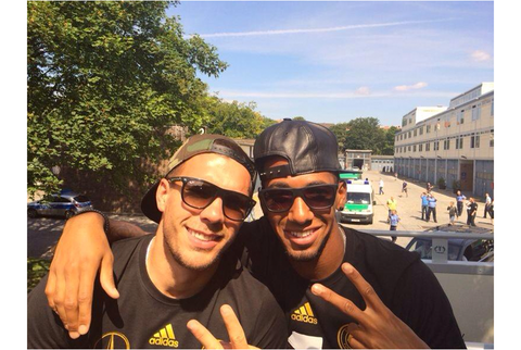 Endlich wieder in Deutschland - Lukas Podolski und Jérôme Boateng