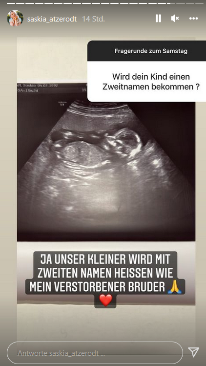 Saskia Atzerodt und ihr Freund haben einen Namen für ihr Baby.