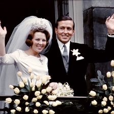 Beatrix der Niederlande im Hochzeitskleid auf ihrer Hochzeit
