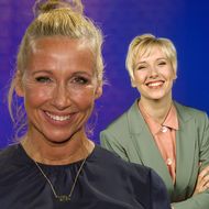 Andrea Kiewel: 1993 startete sie beim "Sat.1-Frühsücksfernsehen" ­– noch mit kurzen Haaren 