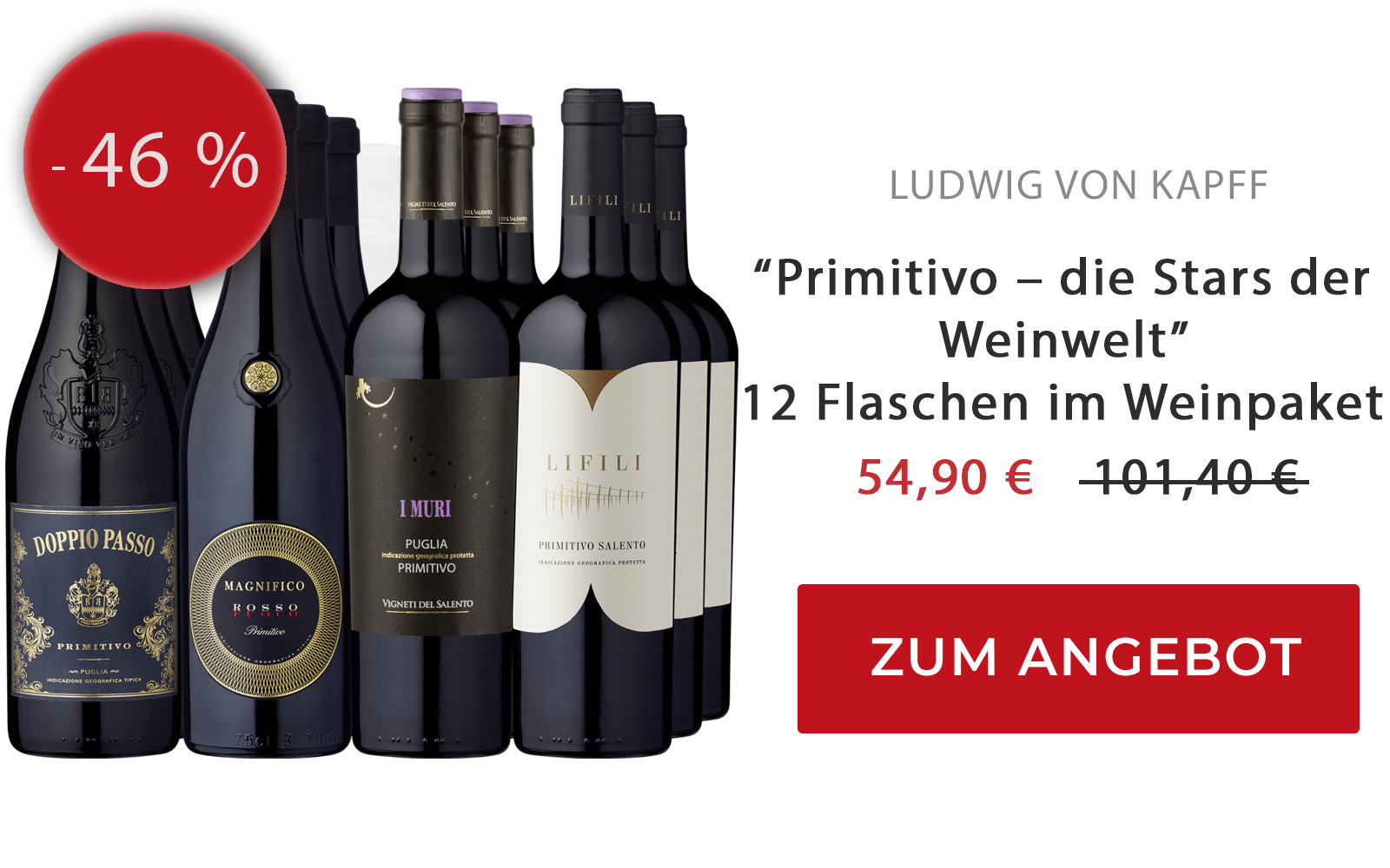 Primitivo Weinpaket zur Weihnachtszeit im BUNTE Deal
