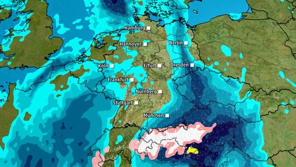 Unwetter über Europa - Schneefall und Dauerregen inklusive 