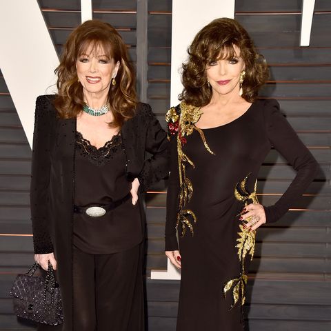 Joan Collins mit ihrer Schwester Jackie Collins 2015 Oscar Party