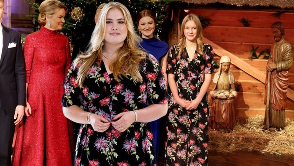 Eléonore von Belgien verwandelt ihr Sommerkleid in einen Weihnachtslook