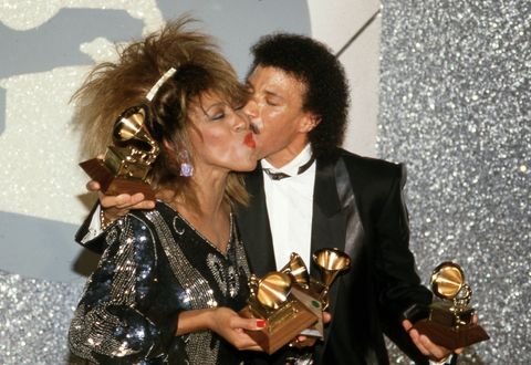 Bussi, Lionel! Turner mit Superstar Lionel Richie bei der Grammy-Verleihung im Jahr 1985