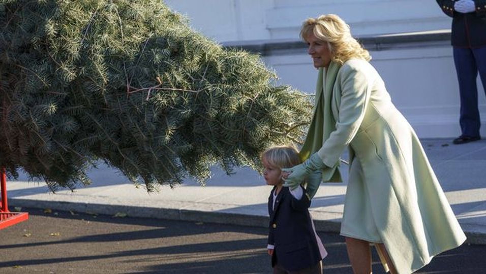 Enkel Beau stiehlt dem Weihnachtsbaum am Weißen Haus die Show 