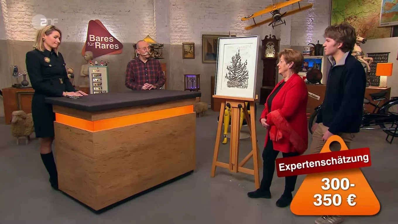 Nach Schock-Expertise: Lithografie entpuppt sich im 'Bares für Rares'-Händlerraum als 'Betongold'