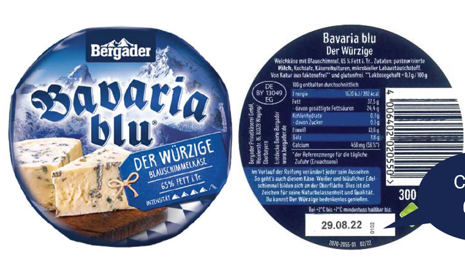 Käse-Rückruf: Bei "Bavaria Blu" wurden Listerien nachgewiesen.