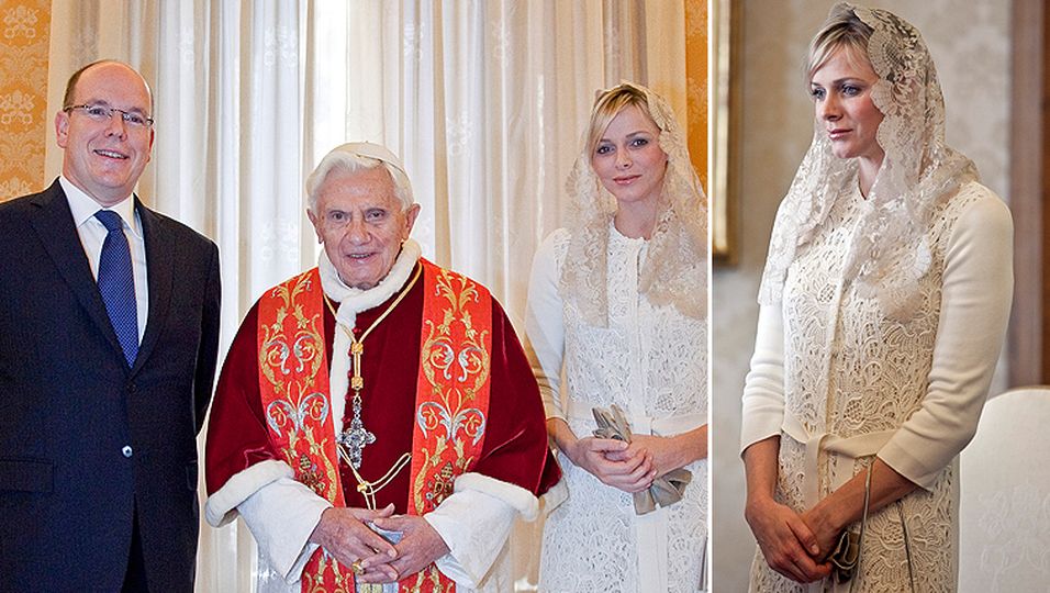 Charlene von Monaco, Fürt Albert, Papst Benedict