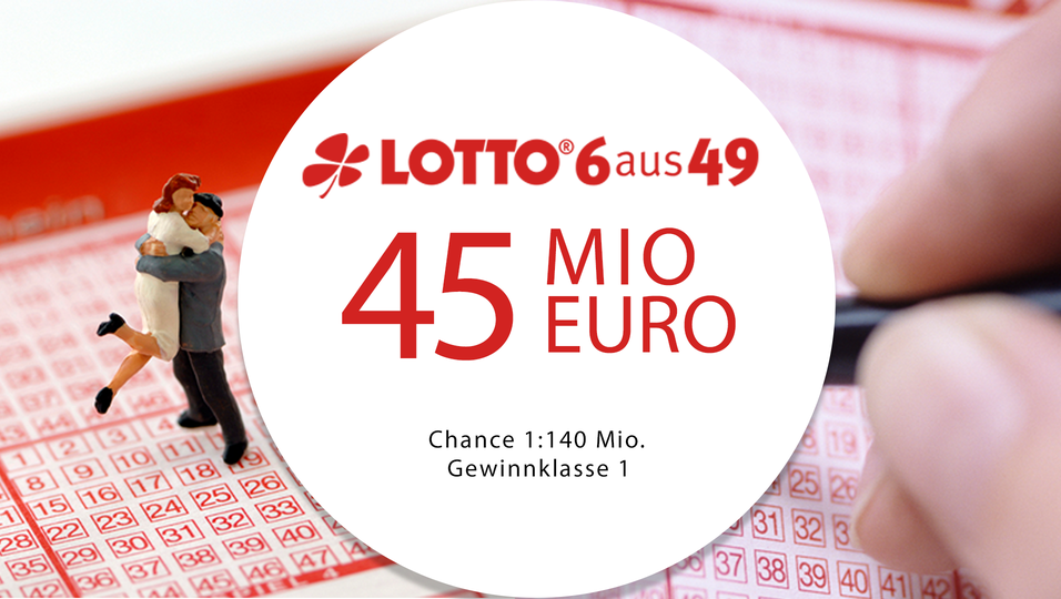 45 Millionen im Lotto-Jackpot! Spiele jetzt 6 Felder zum Preis von zwei und erhöhe die Chance auf deinen Gewinn