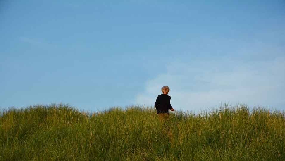 Junge auf Düne in Dänemark