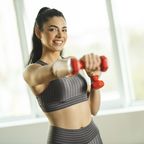 woman with dumbbells