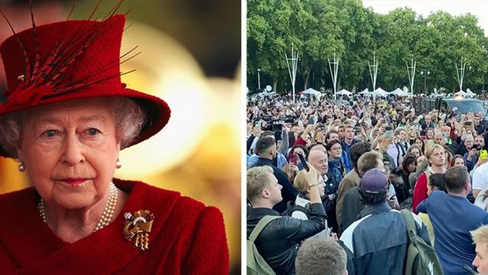Hunderte Briten singen "God Save The Queen"