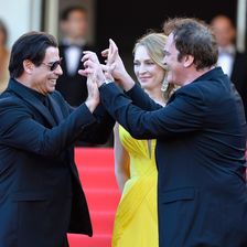 John Travolta, Uma Thurman, Quentin Tarantino 