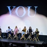 Netflix "You": Kristen Baldwin, Penn Badgley, Elizabeth Lail, Shay Mitchell, and Caroline Kepnes