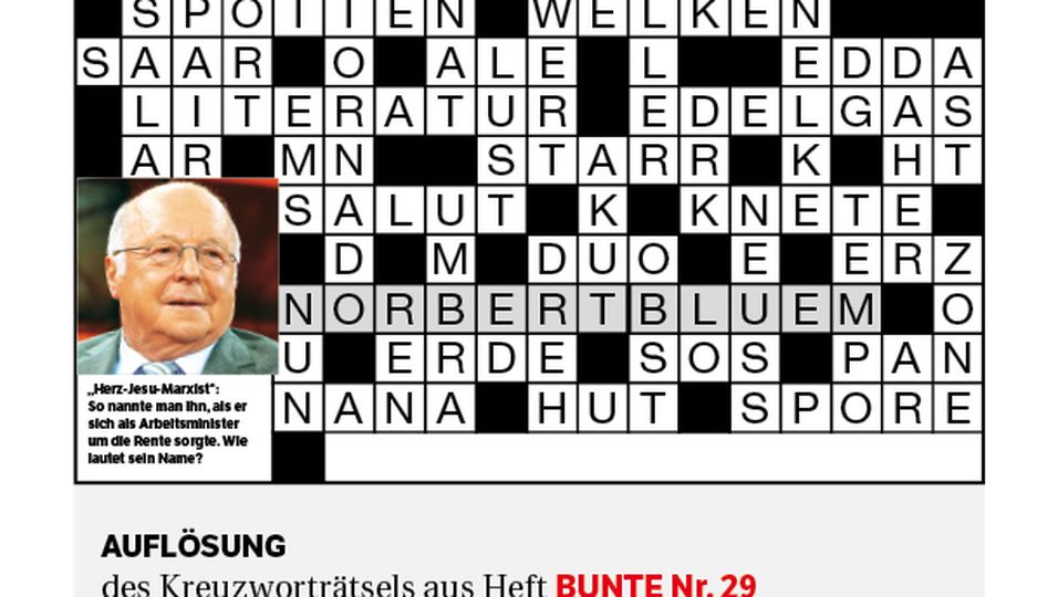 BUNTE 29/2014: Kreuzworträtsel: Die Auflösung | BUNTE.de