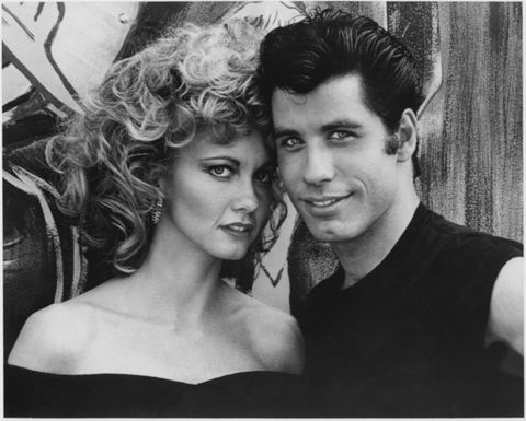 Film-Traumpaar: Olivia Newton-John und John Travolta 1989 am "Grease"-Set