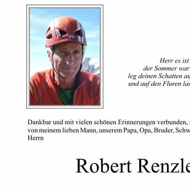 Todesanzeige von Robert Renzler