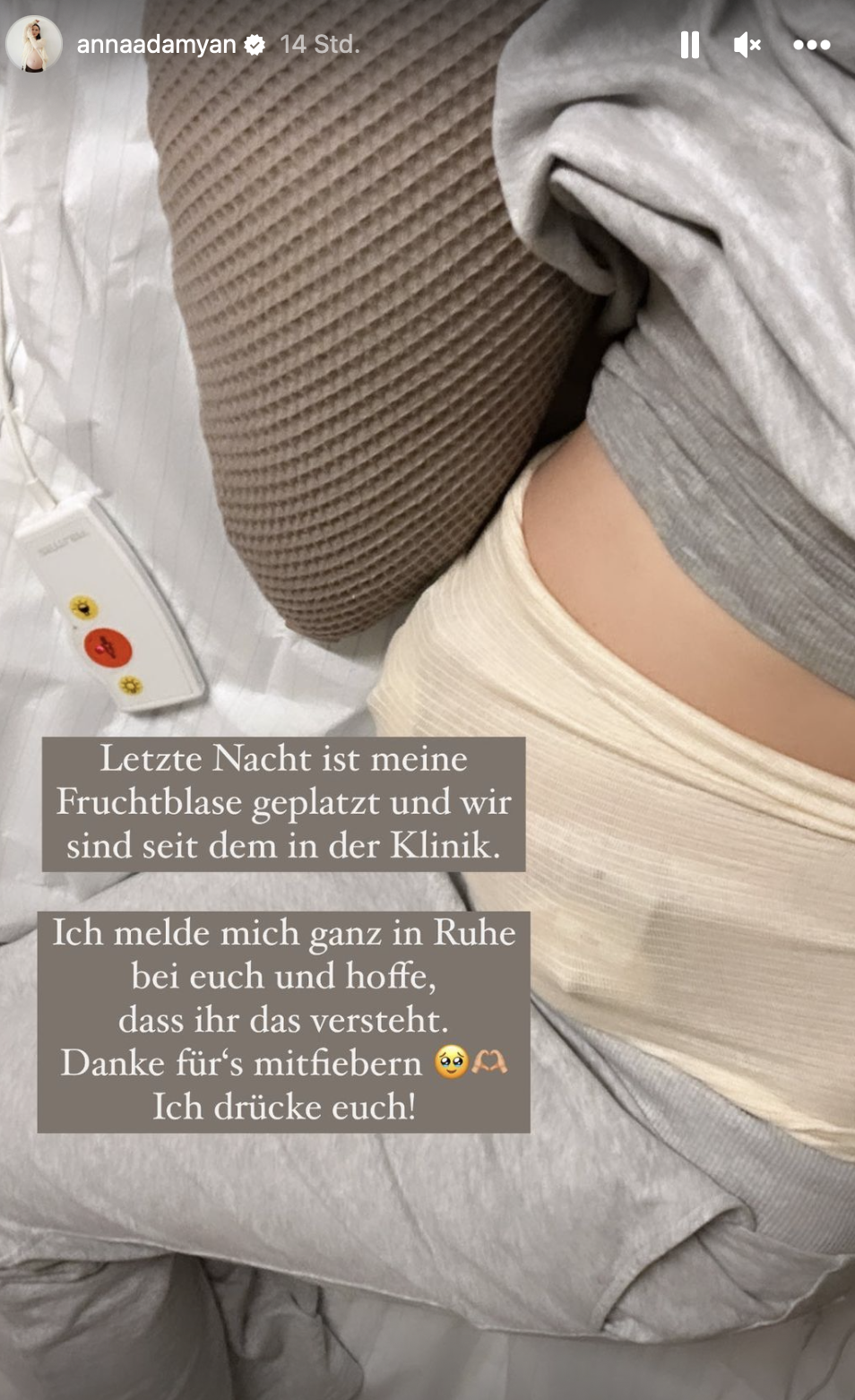 Anna Adamyans Fruchtblase ist geplatzt BUNTE.de