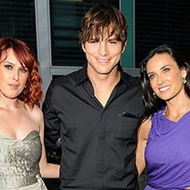 Actress Rumer Willis, actor Ashton Kutcher and wife Demi Moore