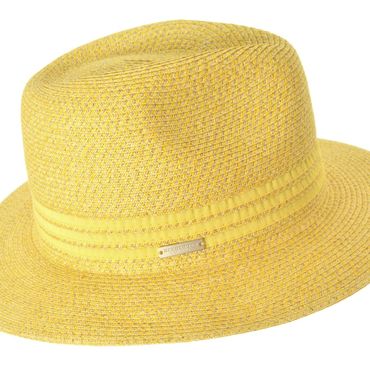 Gelb ist im Sommer 2018 in Mode - auch bei den Hüten. Hier ein Beispiel von Seeberger (ca. 40 Euro). Foto: Seeberger