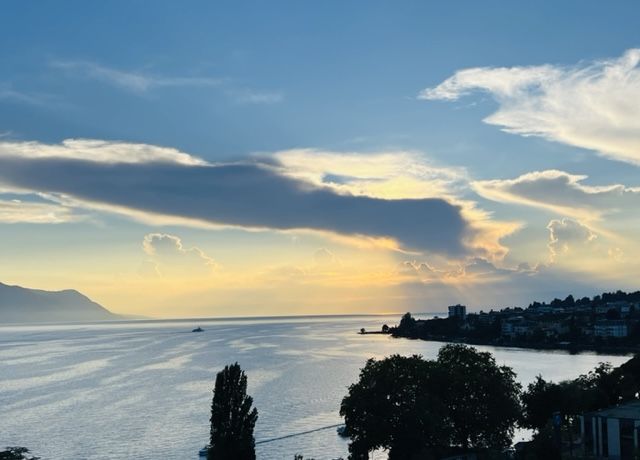 Abendpanorama auf den Genfer See 
