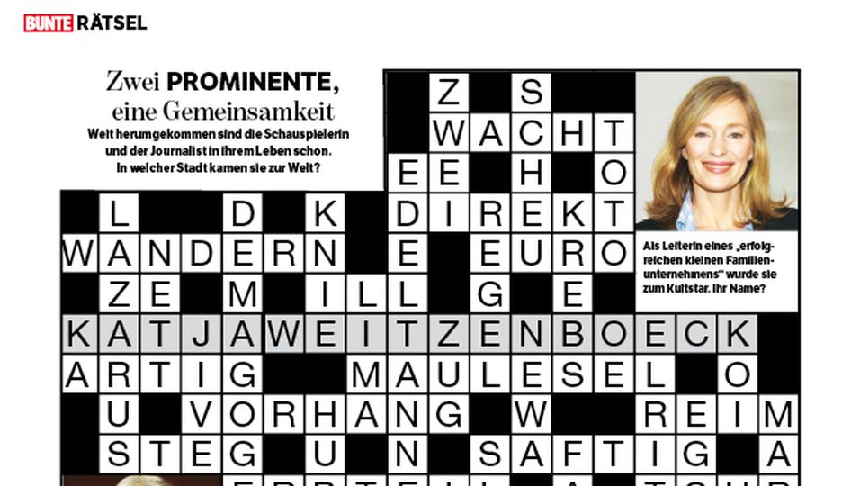 BUNTE 27/2014: Kreuzworträtsel: Die Auflösung | BUNTE.de