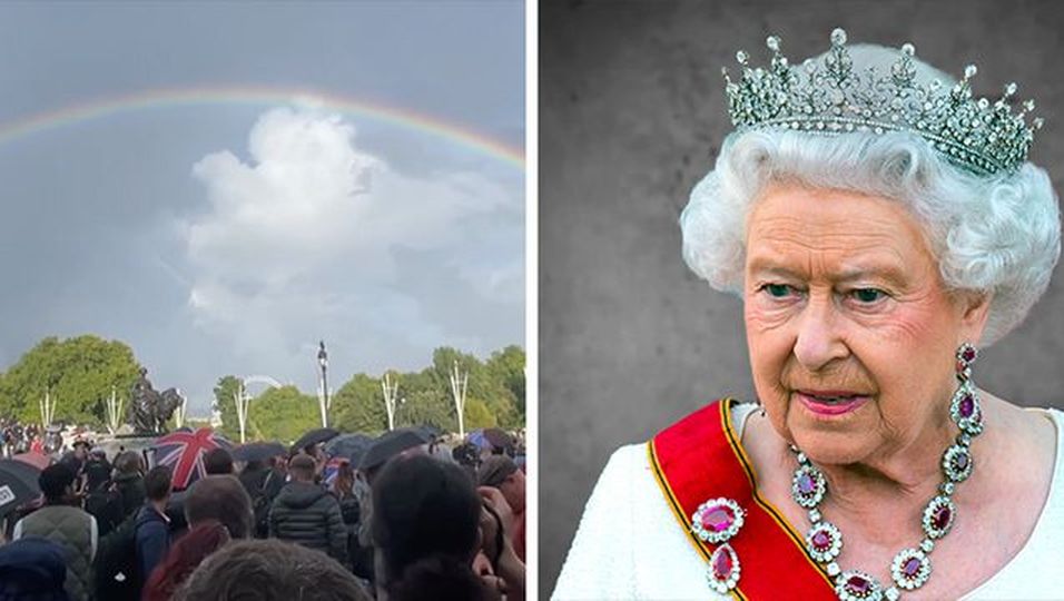 Kurz vor ihrem Tod erstrahlt ein doppelter Regenbogen über London