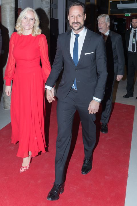 Princess Mette Marit of Norway and Prince Haakon Magnus of Norway attend the Sport Gala Awards at the Olympic Amphitheater on January 6, 2018 in Hamar, Norway