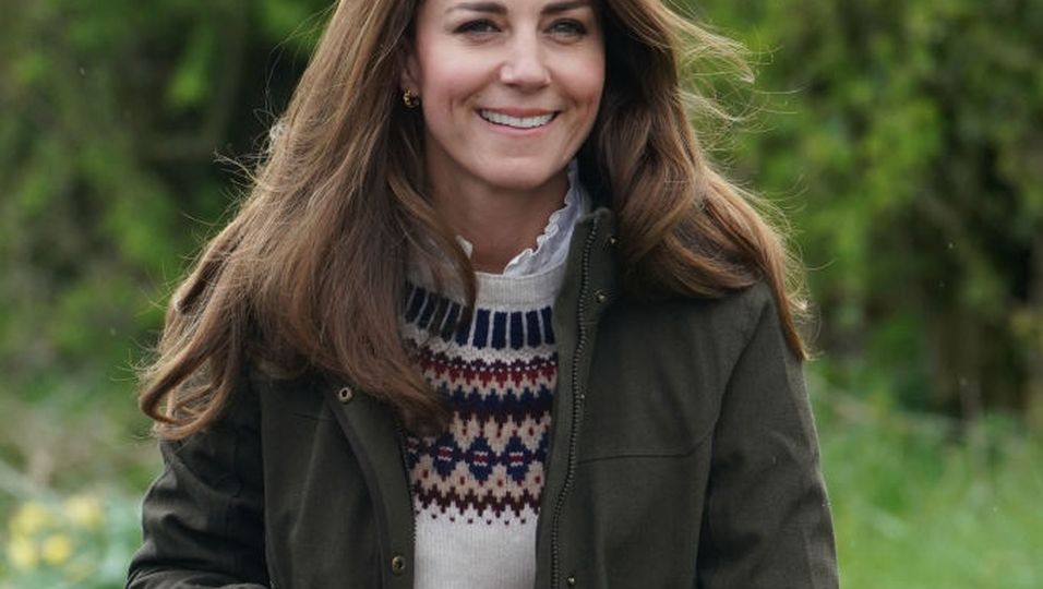Herzogin Kate im April 2021 bei einem Farmbesuch in Darlington, England