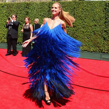 Heidi Klum | Im blauen Fransenkleid bei den Creative Arts Emmys